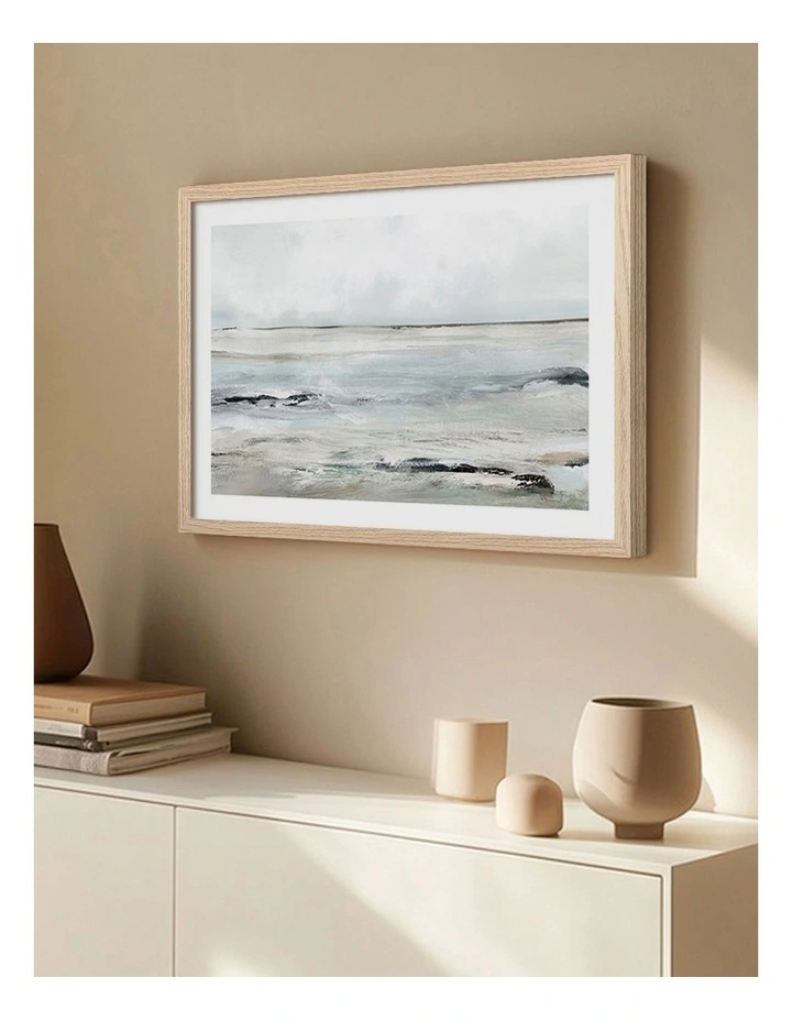 Sandy Bay Abstract Print Frame in Natural Oak image 2