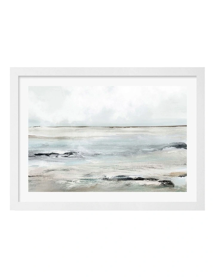 Sandy Bay Abstract Print Frame in White image 1