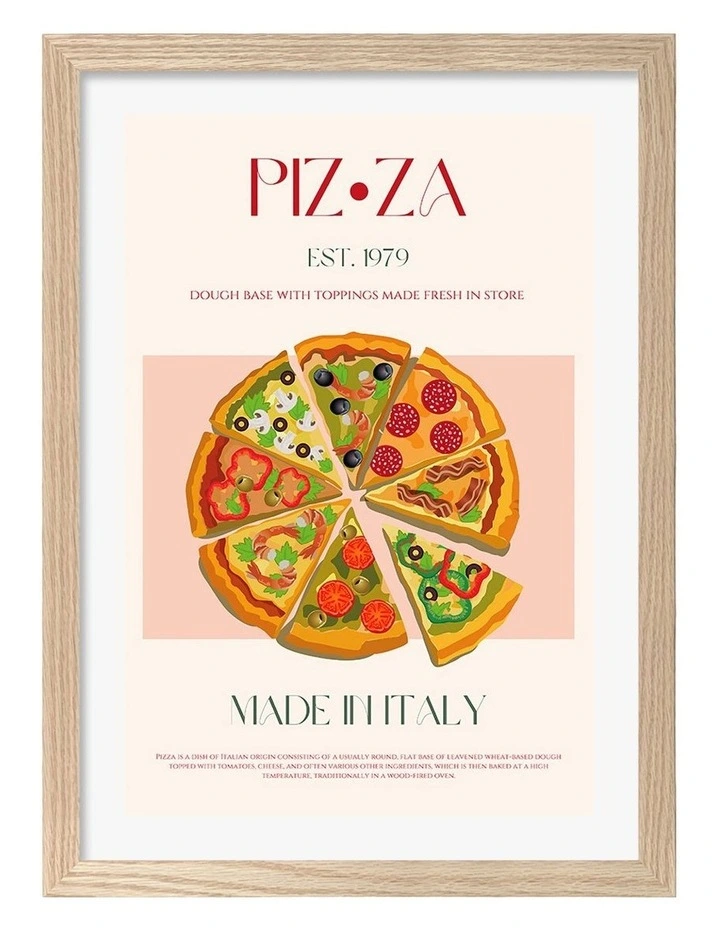 Slices Of Italy Print Frame in Natural Oak image 1