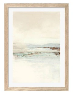 Sun Set 1 Abstract Print Frame in Natural Oak