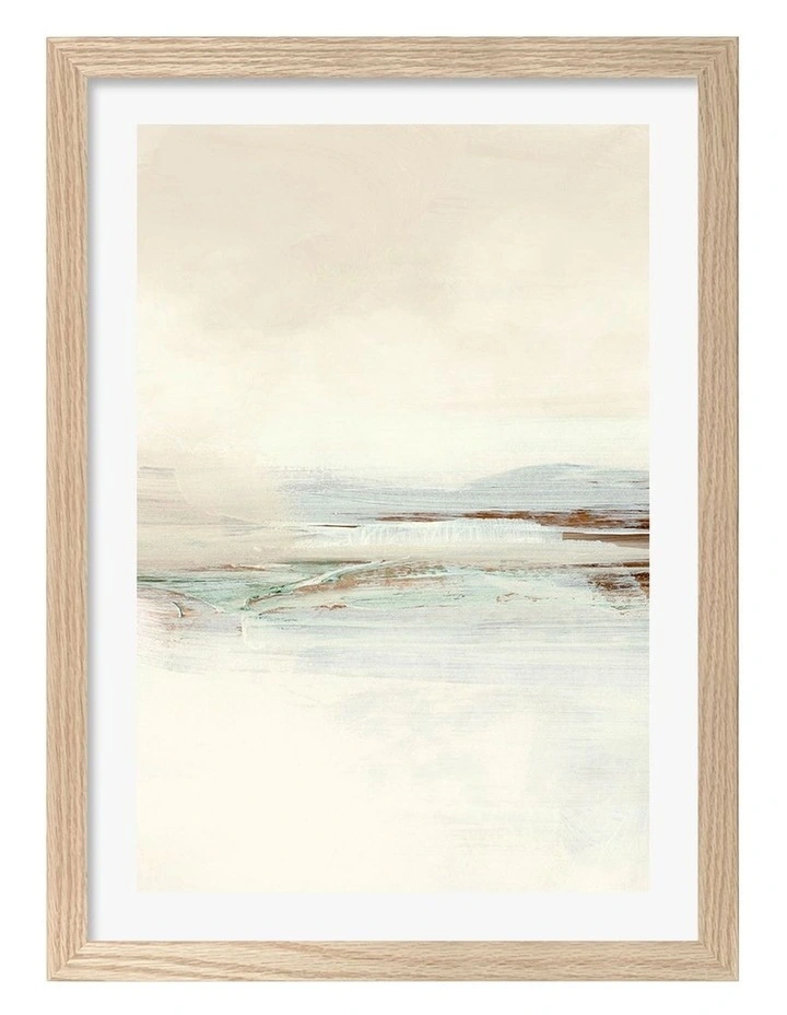 Sun Set 1 Abstract Print Frame in Natural Oak image 1