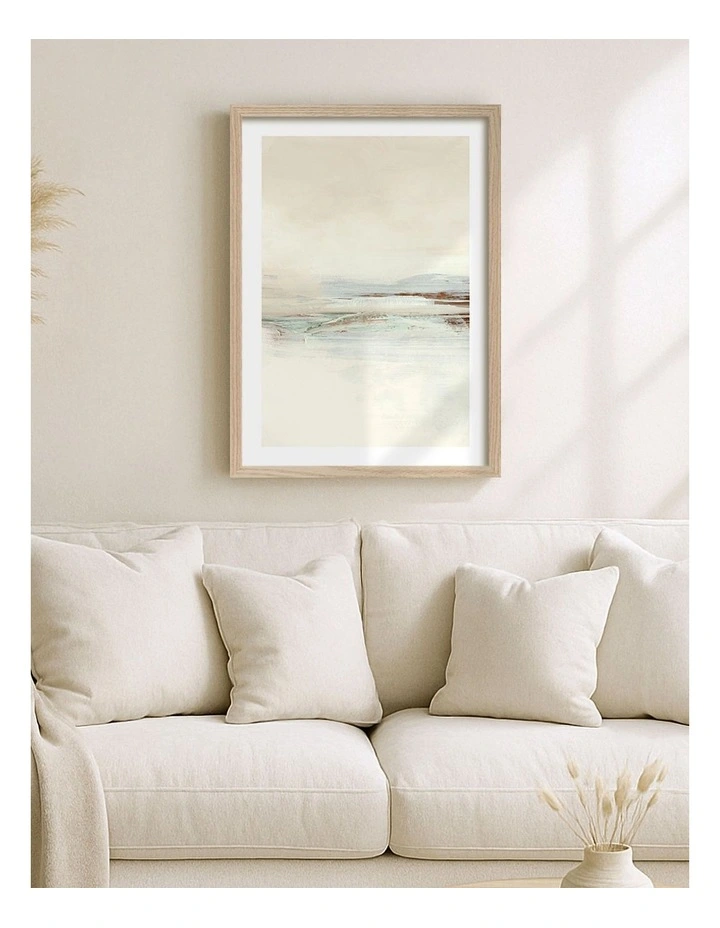Sun Set 1 Abstract Print Frame in Natural Oak image 2
