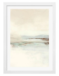 Sun Set 1 Abstract Print Frame in White