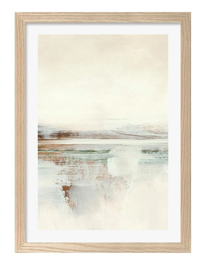 Sun Set No 2 Abstract Print Frame in Natural Oak image 1