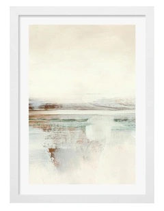 Sun Set No2 Abstract Print Frame in White