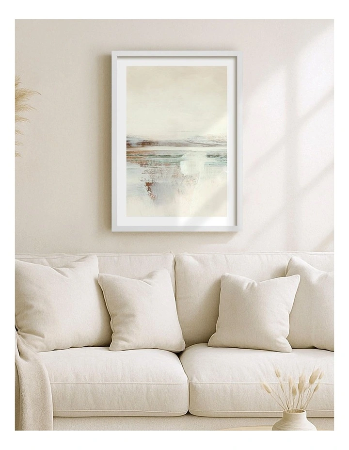 Sun Set No2 Abstract Print Frame in White image 2