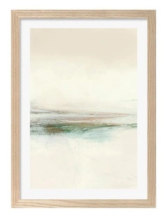 Sun Set No 3 Abstract Print Frame in Natural Oak