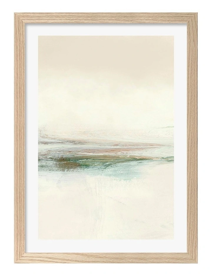 Sun Set No 3 Abstract Print Frame in Natural Oak image 1