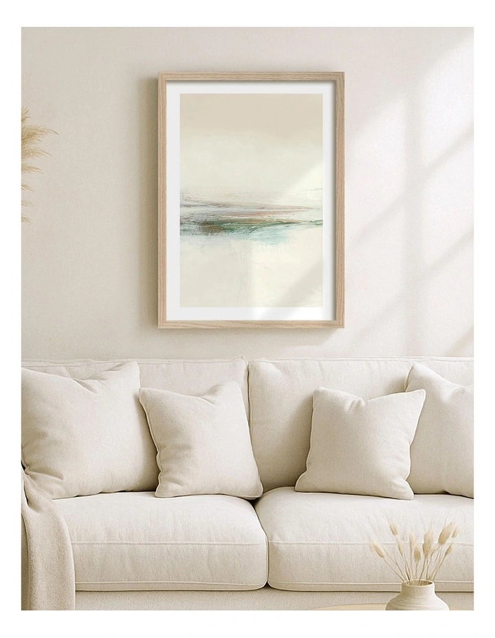 Sun Set No 3 Abstract Print Frame in Natural Oak image 2