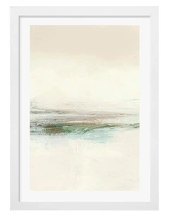 Sun Set No 3 Abstract Print Frame in White