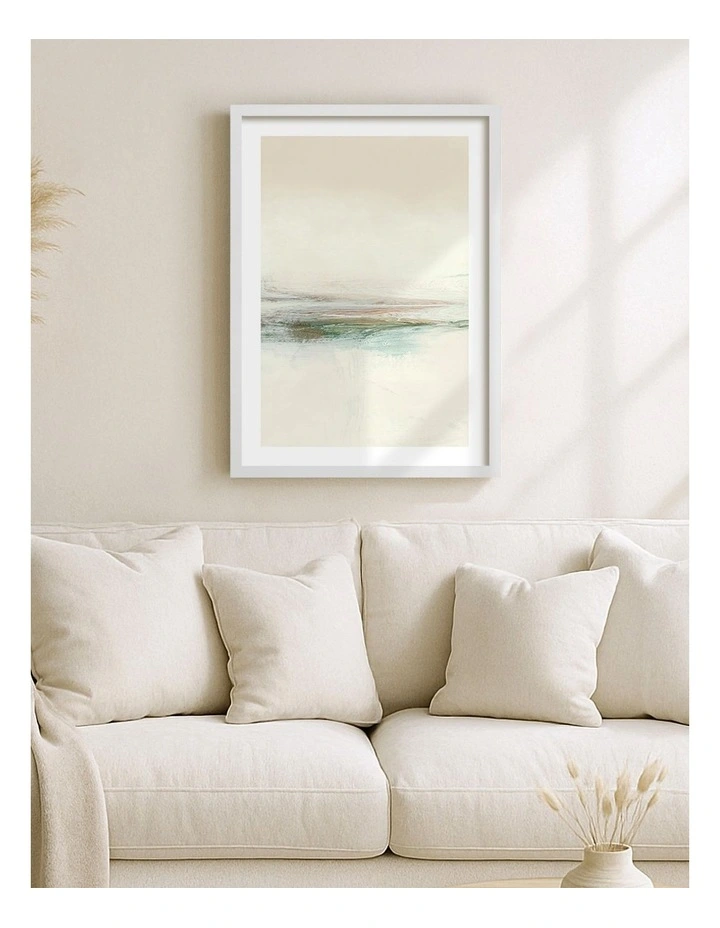 Sun Set No 3 Abstract Print Frame in White image 2