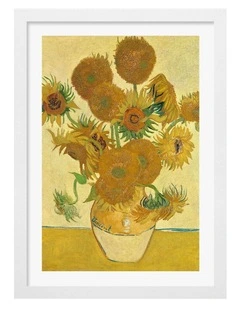 Van Gogh Sunflowers Print Frame in White