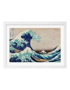 Great Wave Off Kanagawa Frame in White
