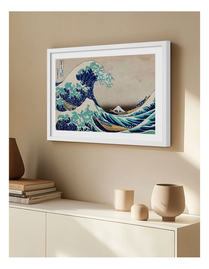 Great Wave Off Kanagawa Frame in White image 2