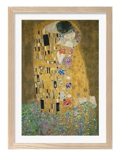 The Kiss Klimt Print Frame in Natural Oak
