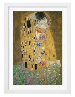 The Kiss Klimt Print Frame in White