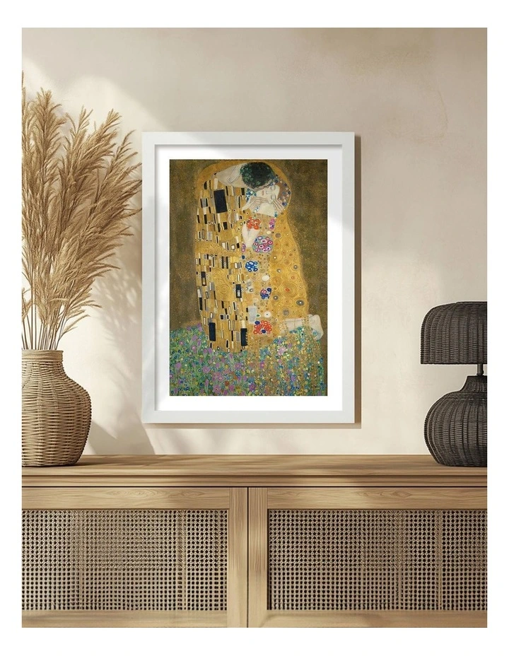 The Kiss Klimt Print Frame in White image 2