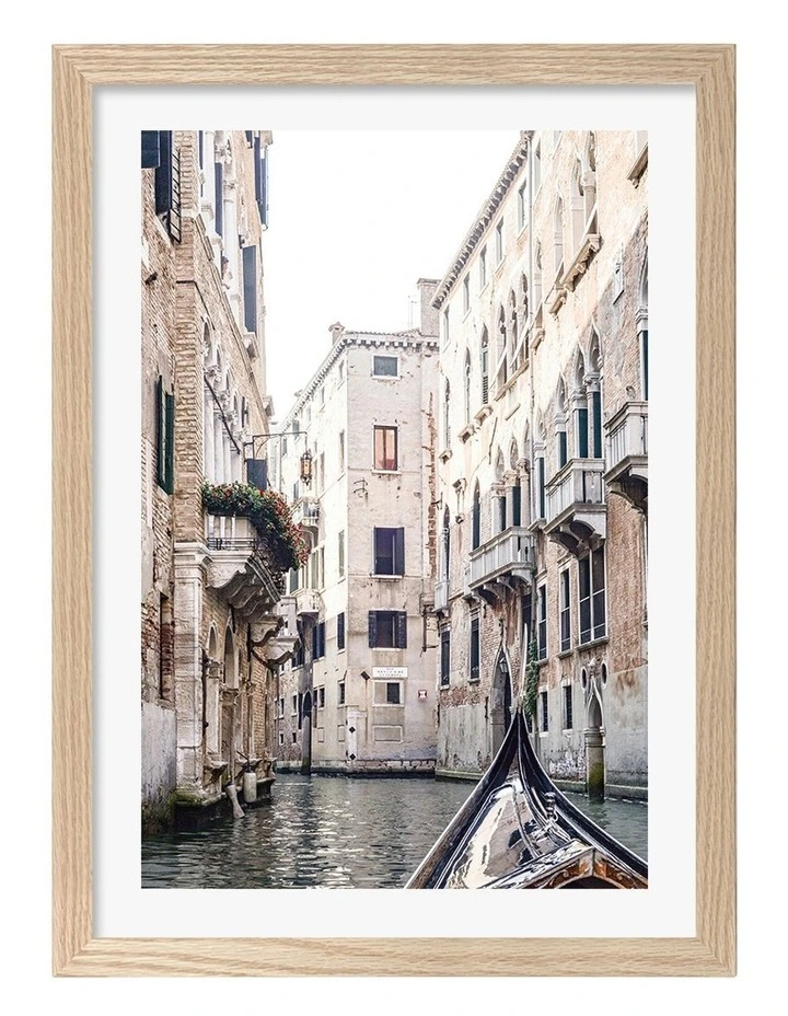 Venice Gondola 2 Print Frame in Natural Oak image 1