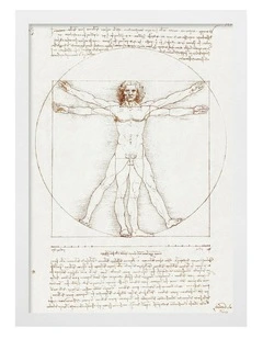 Vitruvian Man Print Frame in White