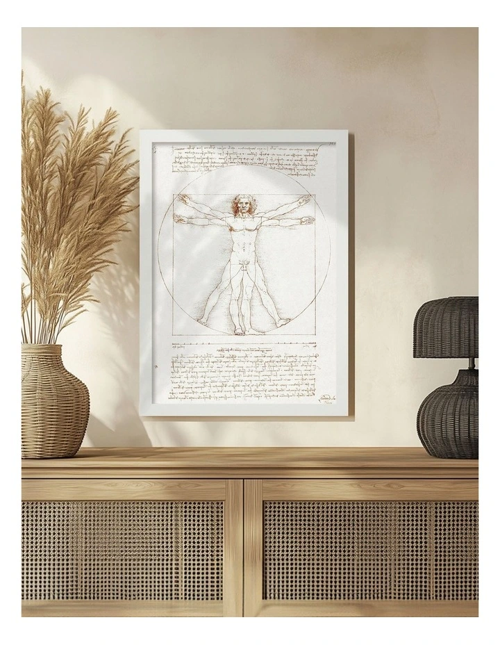 Vitruvian Man Print Frame in White image 2