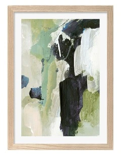 Abstract Print Waterfall Frame in Natural Oak