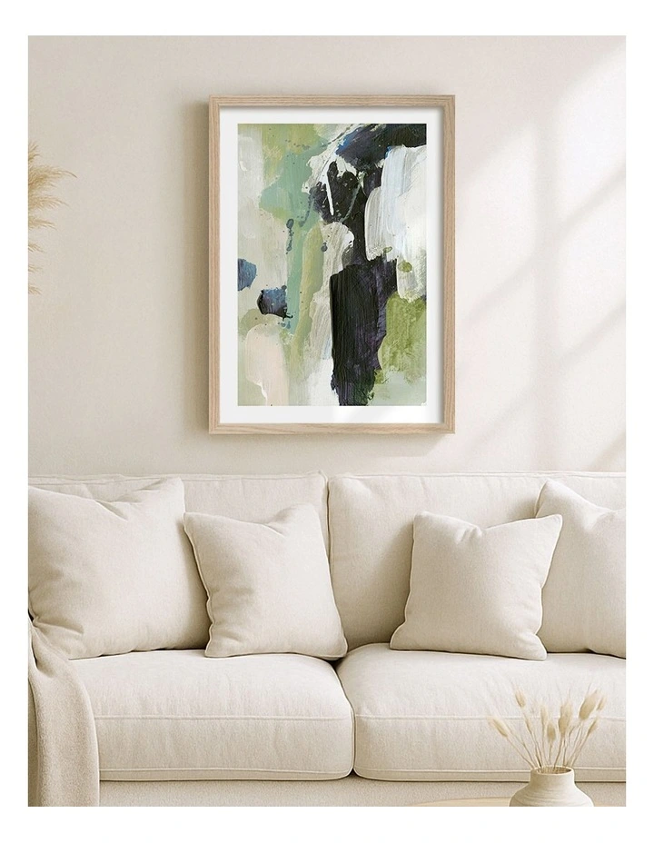 Abstract Print Waterfall Frame in Natural Oak image 2
