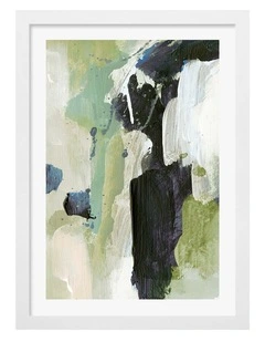 Abstract Print Waterfall Frame in White