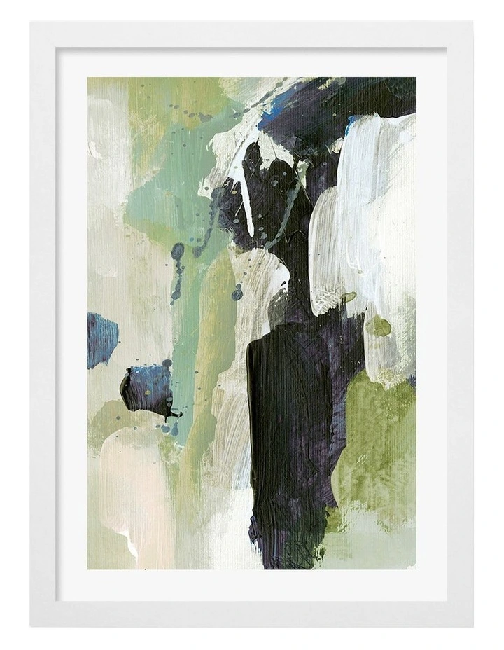 Abstract Print Waterfall Frame in White image 1