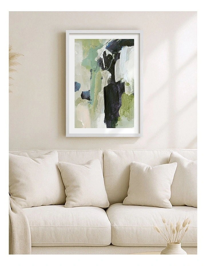 Abstract Print Waterfall Frame in White image 2