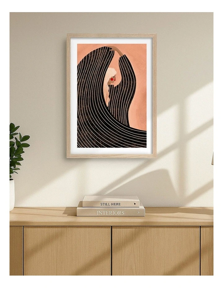 Black Dress Print Frame in Natural Oak image 2