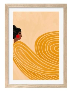 Stripes Print Frame in Natural