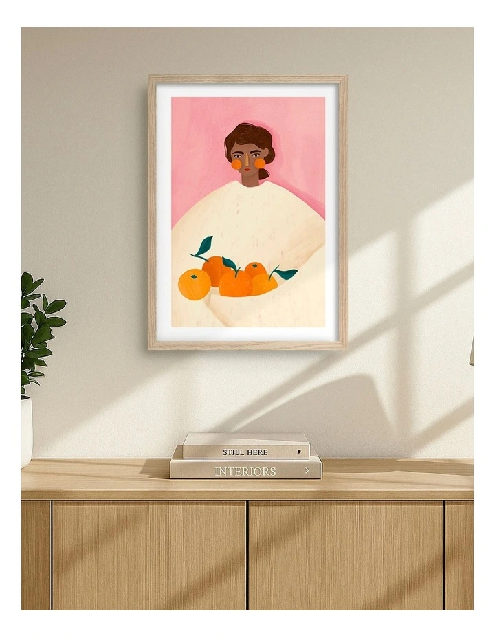 Oranges Print Frame in Natural Oak image 2