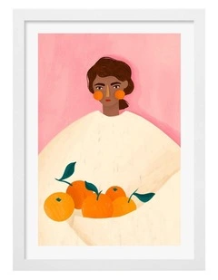 Oranges Print Frame in White