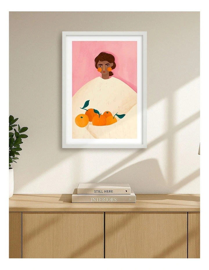 Oranges Print Frame in White image 2