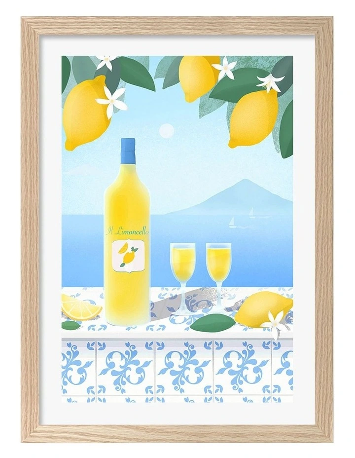 Limoncello View Print Frame in Natural Oak image 1