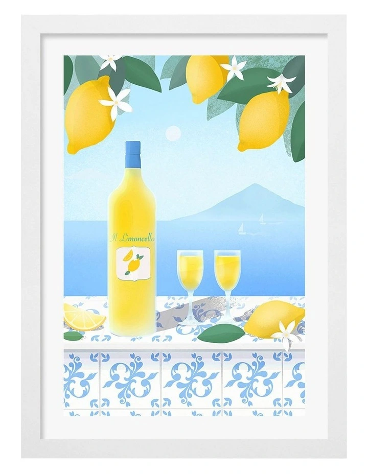 Limoncello View Print Frame in White image 1