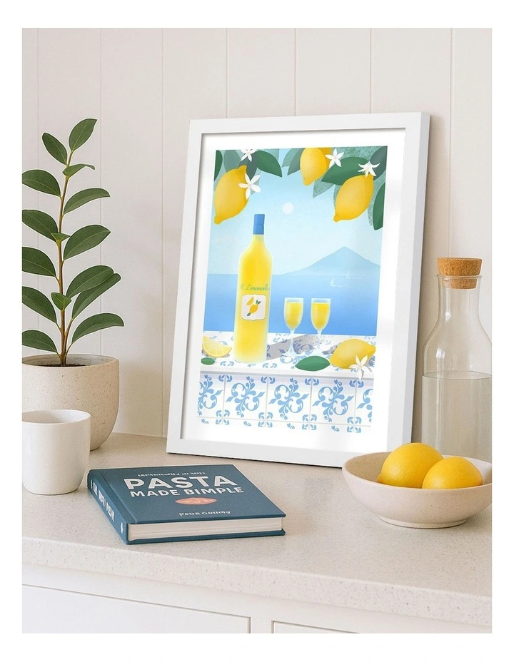 Limoncello View Print Frame in White image 2