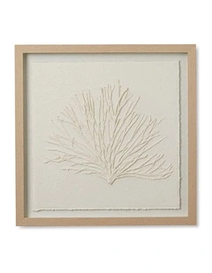 Coral Paper Mache Artwork 60x60x4 in Cream