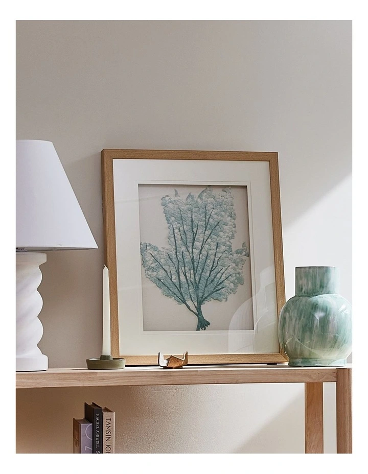 Coral Aqua Artwork 50x60x4cm in Blue image 2