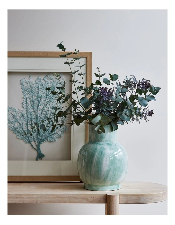 Coral Aqua Artwork 50x60x4cm in Blue image 3