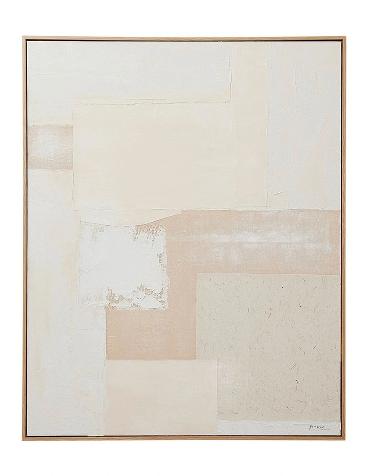 Otis Natural Textured Canvas 80X100X4.5cm in Cream image 1