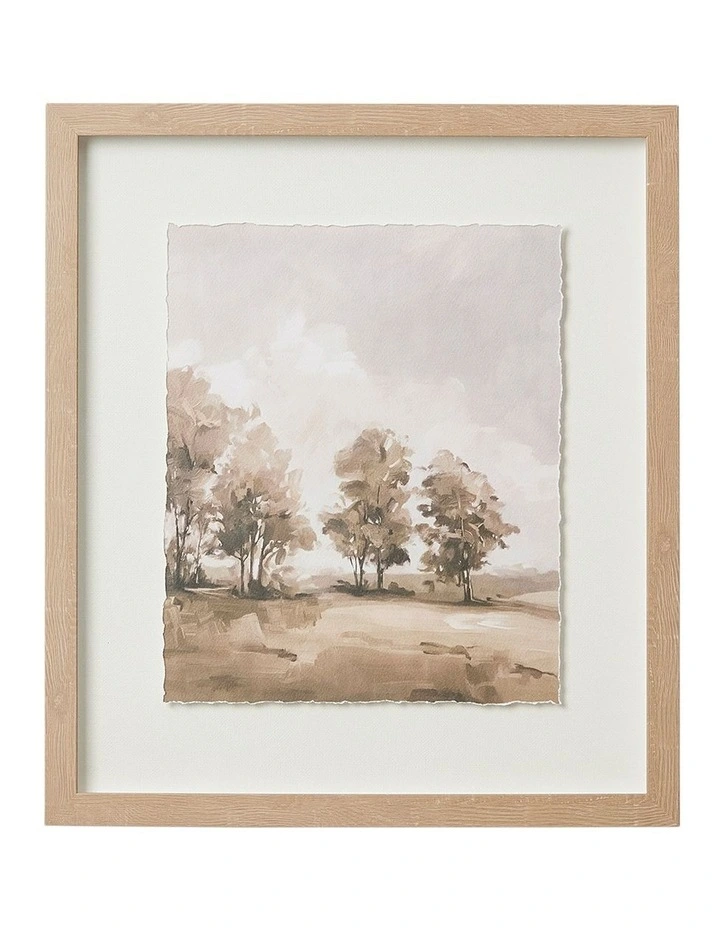 Treescape Sepia Framed Artwork 37x42cm in Multi image 1