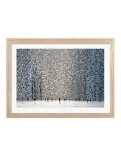 Australian Made Infinity Rain Art Print in Natural Frame