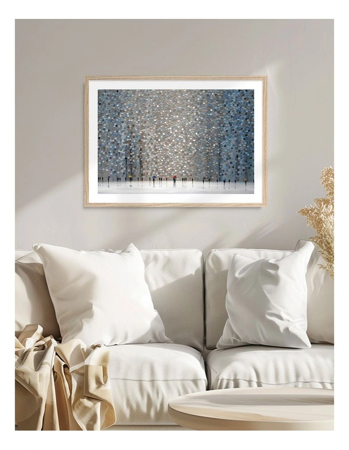 Australian Made Infinity Rain Art Print in Natural Frame image 2