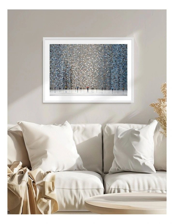 Australian Made Infinity Rain Art Print in White Frame image 2