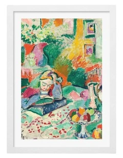 Australian Made Interior Girl Art Print in White Frame