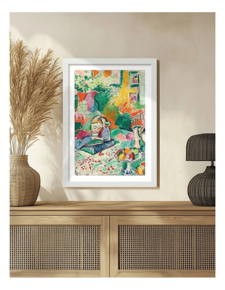 Australian Made Interior Girl Art Print in White Frame image 2