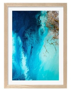 Australian Made Inviting Water Stream Art Print in Natural Frame