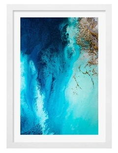 Australian Made Inviting Water Stream Art Print in White Frame