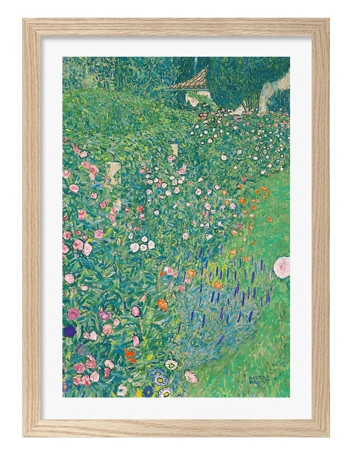 Australian Made Italian Garden Art Print in Natural Frame image 1